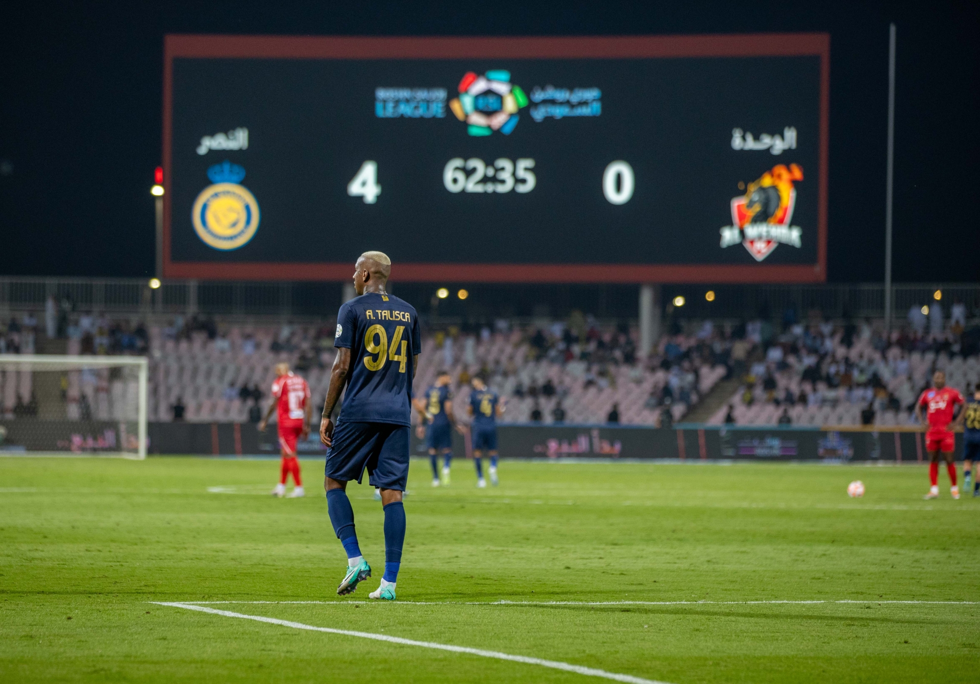 البرازيلي تاليسكا يشارك في فوز النصر على الوحدة بثلاثية في الجولة الـ13 بدوري روشن