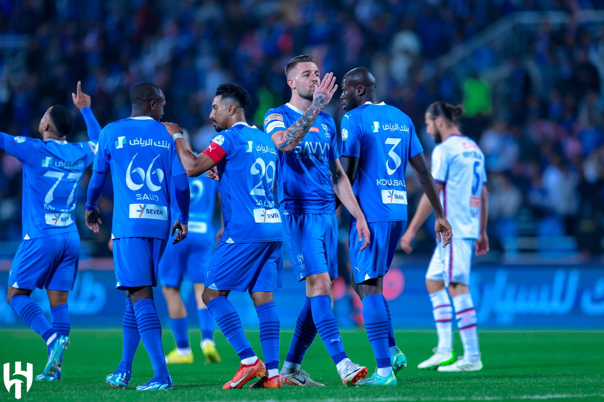 جانب من مباراة الهلال وأبها