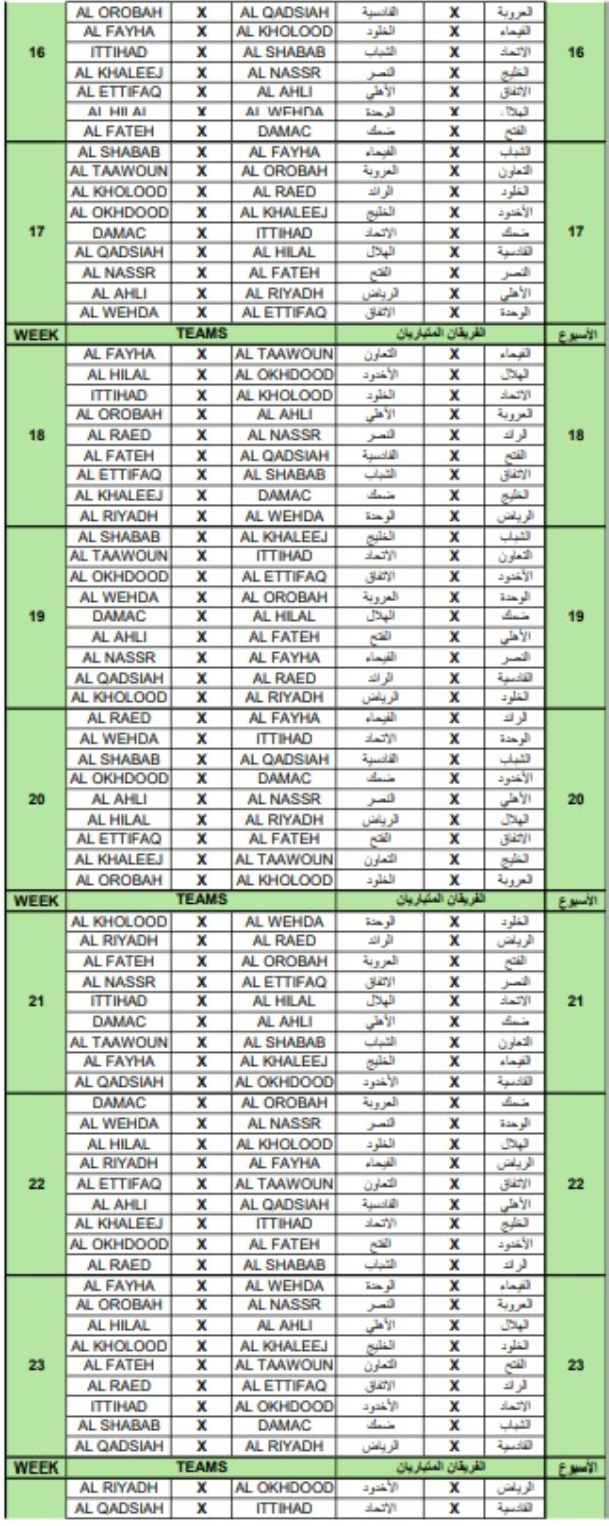 الإعلان عن جدول مباريات الدوري السعودي للموسم الجديد