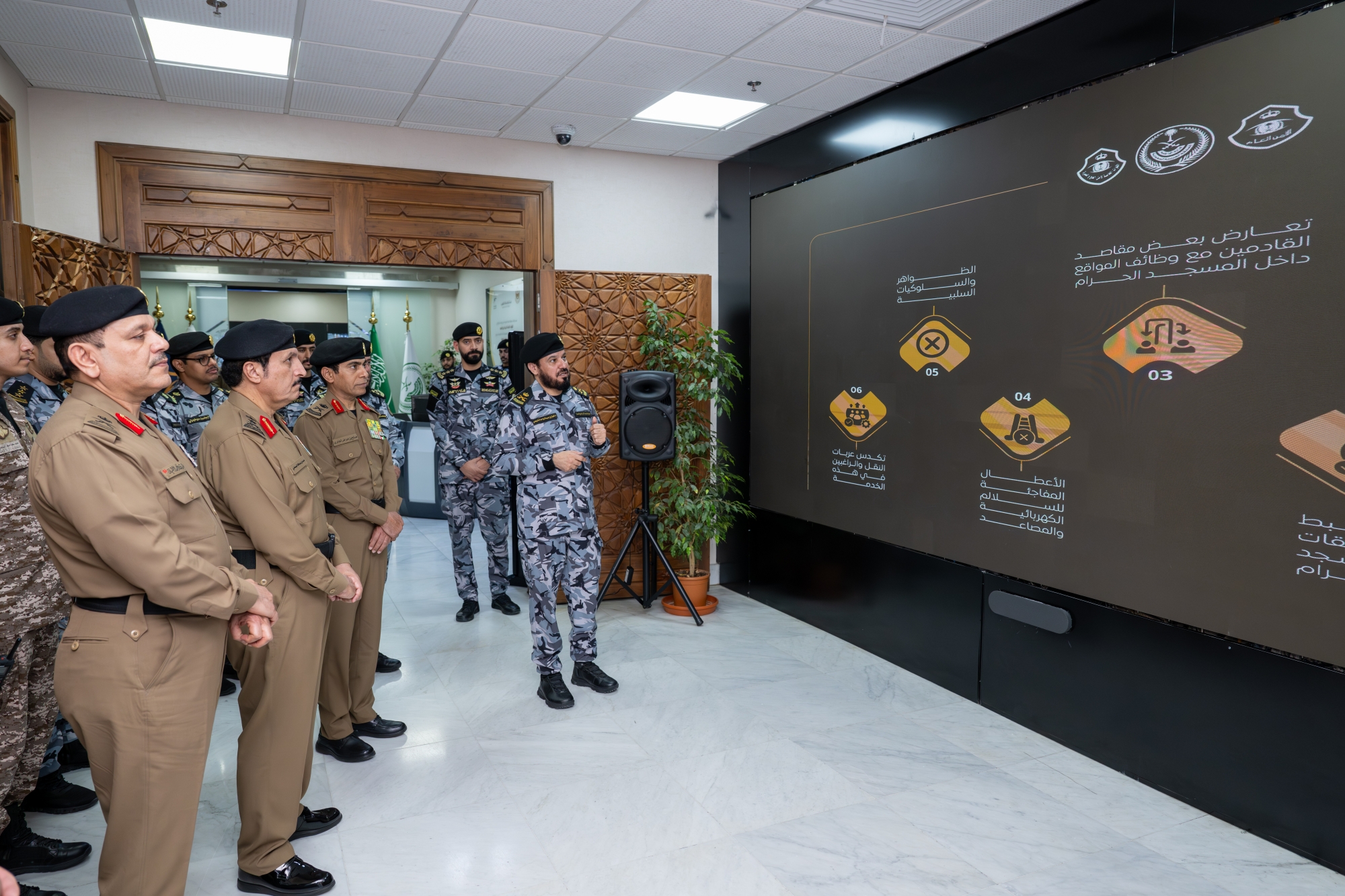 تضمنت الجولة المواقع والمسارات داخل الحرم وساحاته