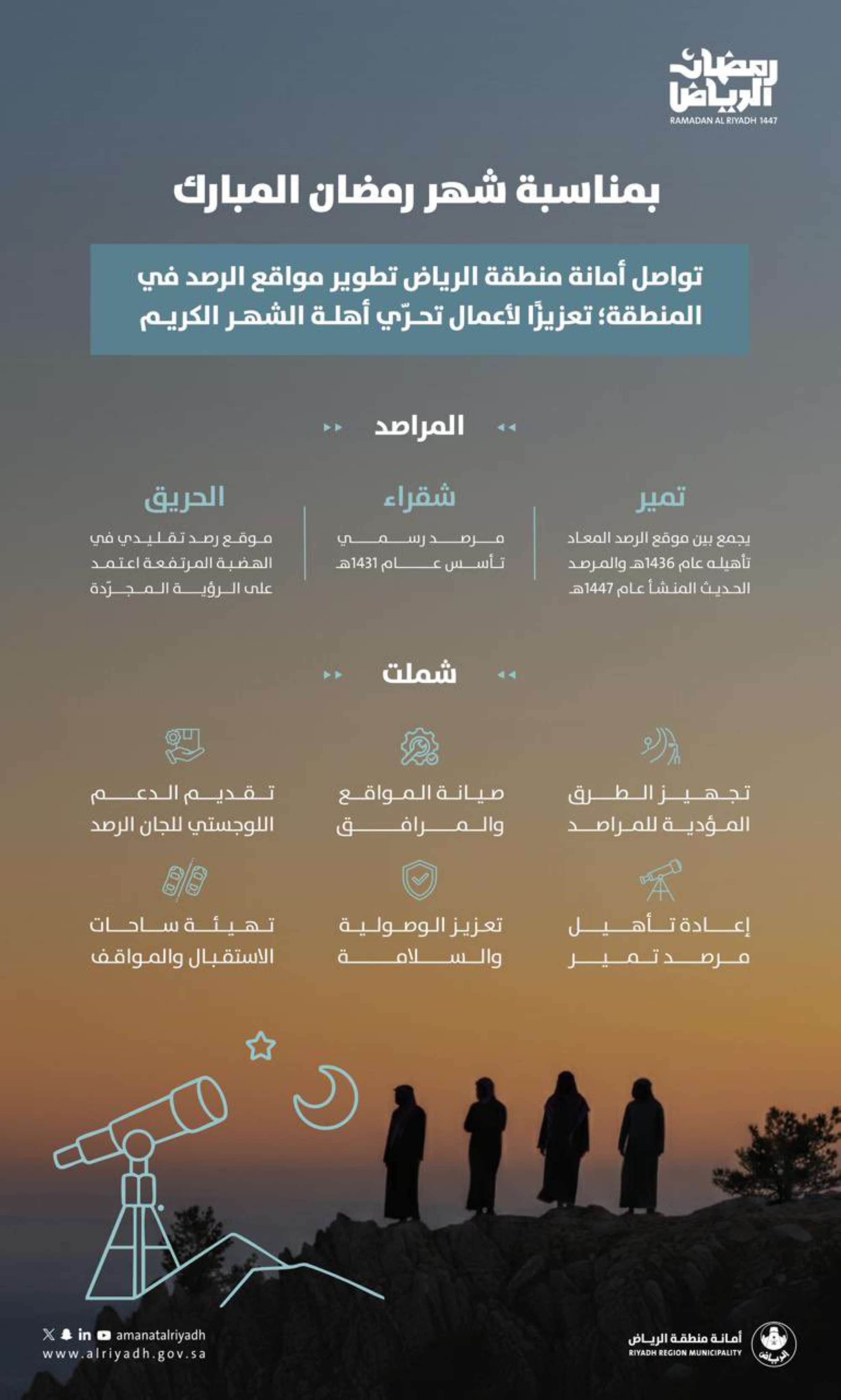 مراصد الرياض جاهزة لتحرّي هلال رمضان