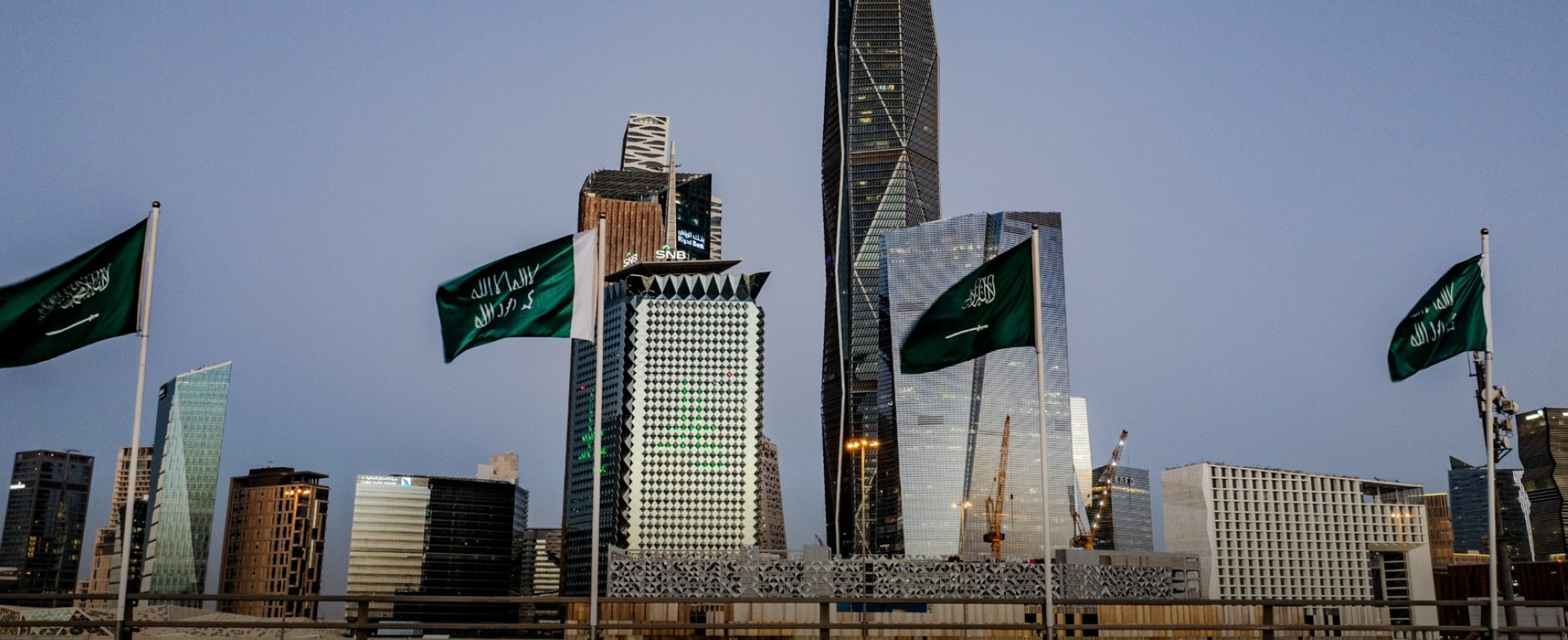 توزعت الأعلام على مواقع رئيسية وحيوية